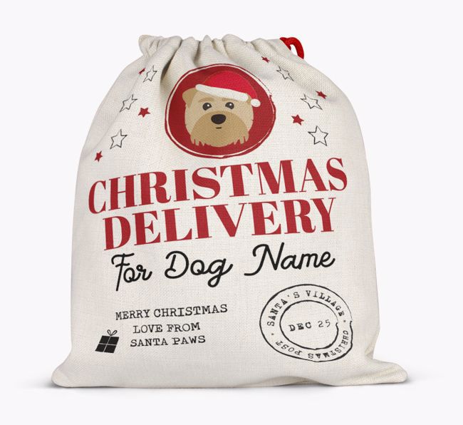 Personalised 'Christmas Delivery for {dogsName}' Santa Sack